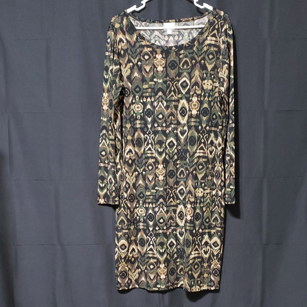 LuLaRoe "Debbie" Long Sleeve Sheath Dress in a Size XL